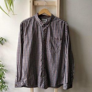 Men's Brooklyn Industry Gingham Plaid Button Down Casual Dress Office Size XL